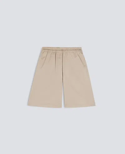 Aspesi Stretch Cotton Twill Bermuda Shorts In Neutral