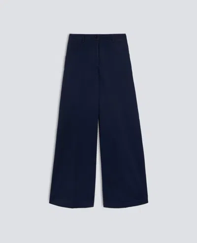 Aspesi Stretch Cotton Twill Trousers In Blue
