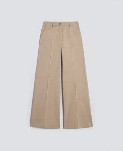 Aspesi Stretch Cotton Twill Trousers In Brown