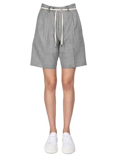 Aspesi Stretch Flannel Bermuda Shorts For Women In Gray
