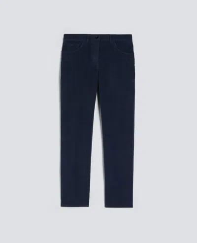 Aspesi Stretch Fustian Trousers In Blue