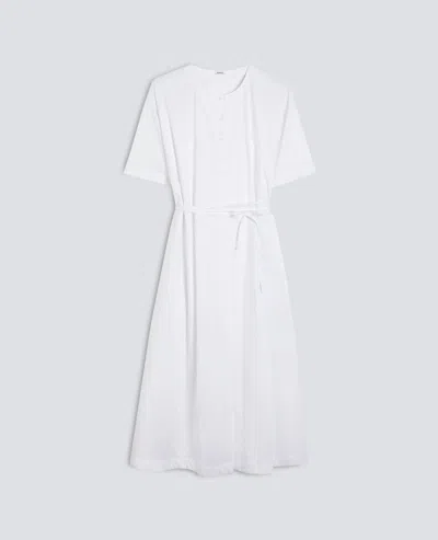 Aspesi Stretch Nylon Cotton Poplin Dress In White