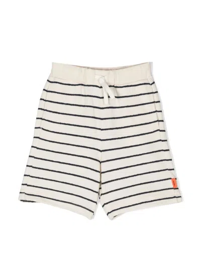 Aspesi Kids' Striped Terry Cloth Shorts In Neutrals