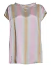 Aspesi Stripe-print Short-sleeves Top In Gray