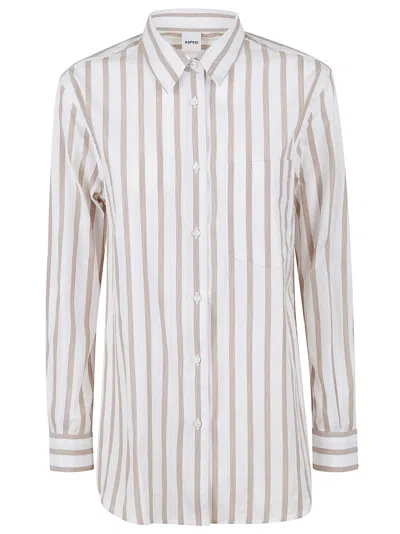Aspesi Stripe Shirt In Beige