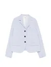 Aspesi Striped Button Blazer In White