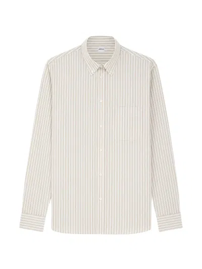 Aspesi Striped Button-down Shirt In White