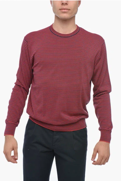 Aspesi Striped Crewnwck Pullover In Red