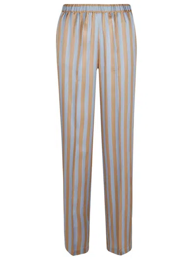 Aspesi Striped Elastic Waist Satin Trousers In Multi