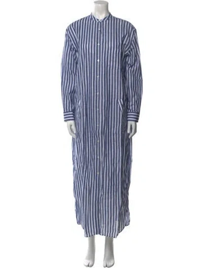 Pre-owned Aspesi Striped Long Dress W/ Tags In Blue