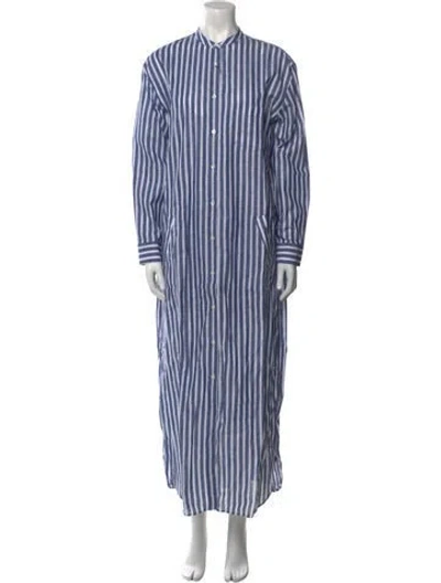 Pre-owned Aspesi Striped Long Dress W/ Tags In Blue