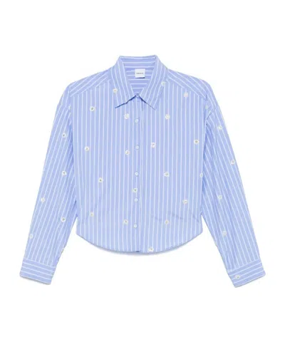 Aspesi Striped Long-sleeved Shirt In Blue