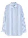 Aspesi Striped Long-sleeved Shirt In Blue