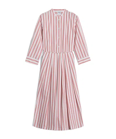 Aspesi Striped Long-sleeved Dress In Pink