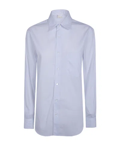 Aspesi Striped Long-sleeved Shirt In Blue