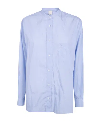 Aspesi Striped Long-sleeved Shirt In Blue