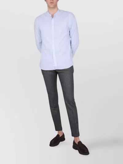 Aspesi Striped Mandarin Collar Shirt With Long Sleeves In Pattern
