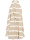 Aspesi Striped Midi Dress In Neutrals