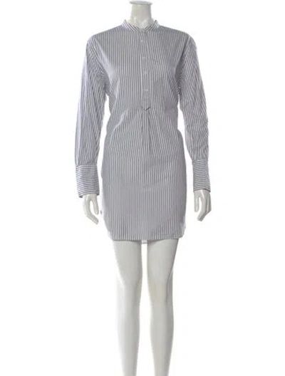 Pre-owned Aspesi Striped Mini Dress In White