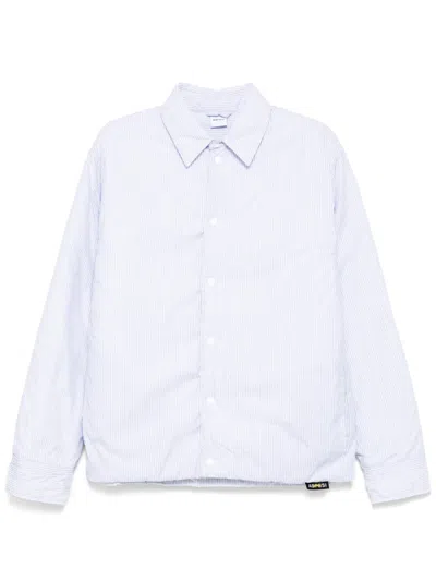 Aspesi Striped Padded Shirt Jacket In Blue
