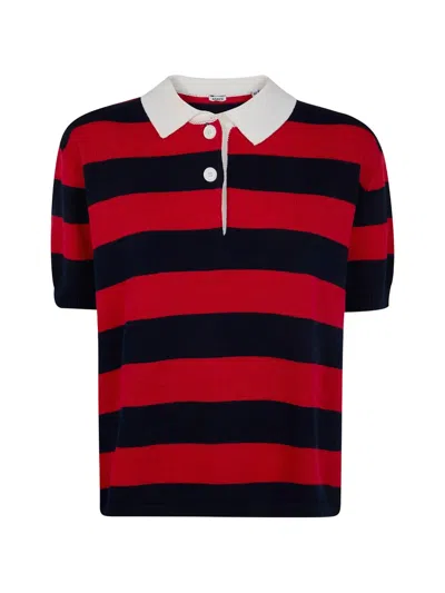 Aspesi Stripe Polo Shirt In Black