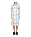 Aspesi Pleated Check Maxi Dress