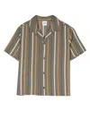 Aspesi Striped Short-sleeve Shirt In 绿色