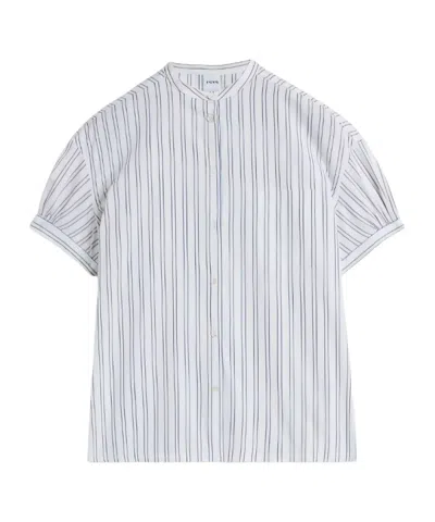 Aspesi Cotton Poplin Shirt With Mandarin Collar In Gray