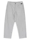 Aspesi Striped Straight-leg Trousers In 蓝色