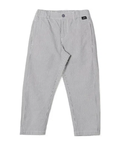 Aspesi Striped Straight-leg Trousers In Gray