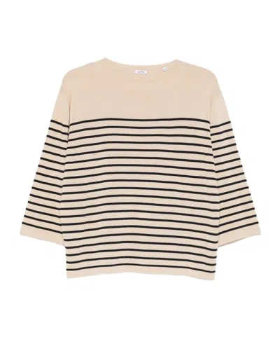 Aspesi Striped Sweater In Brown