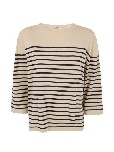 Aspesi Striped Sweater In Neutral