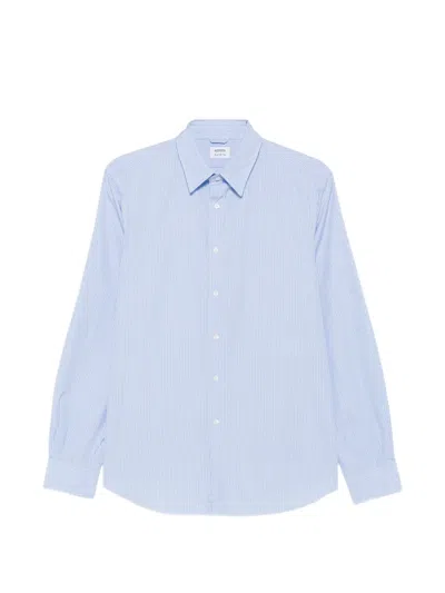 Aspesi Stripe-print Cotton Shirt In Blue