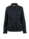 Aspesi Structured Parka With Plush Lining And Multi-pocket Design In Blue
