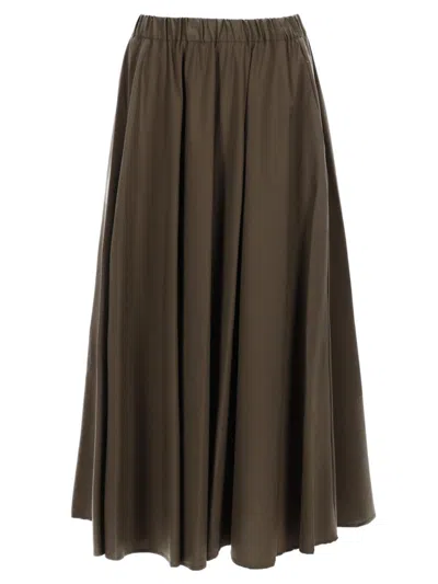 Aspesi Elasticated Midi Skirt In Brown