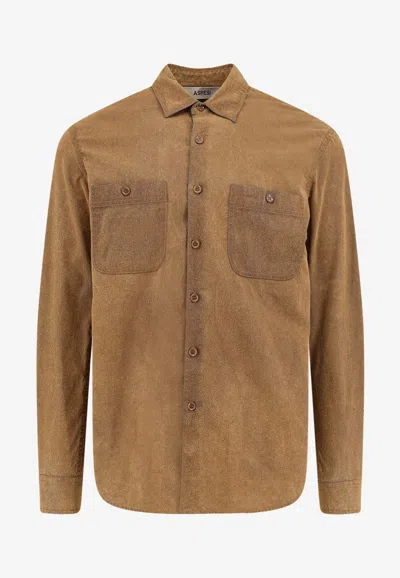 Aspesi Suede Long-sleeved Shirt In Multi