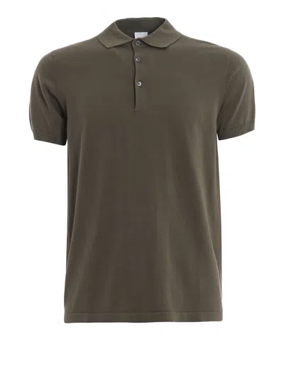 Aspesi Green Knitted Cotton Polo Shirt