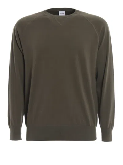 Aspesi Green Cotton Crew Neck Sweater