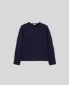 Aspesi Super Geelong Wool Crew-neck Jumper In Blue