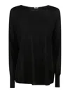 Aspesi Crewneck Fine-knit Jumper In Black