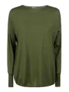 Aspesi Crew Neck Long Sleeve Sweater In Green