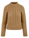 Aspesi Maglione Girocollo In Maglia Pointelle In Brown