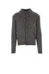 Aspesi Brushed-finish Wool Cardigan In Grey