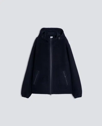 Aspesi Sweatshirt Aus Einer Wollmischung Mit Kapuze - Blau Schwarz In Blue