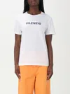 Aspesi Slim Fit Cotton T-shirt With Lettering In Weiss