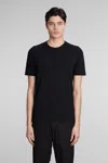 Aspesi Dark Blue Cotton T-shirt In Black