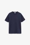 Aspesi Black Cotton Crewneck T-shirt In Blue