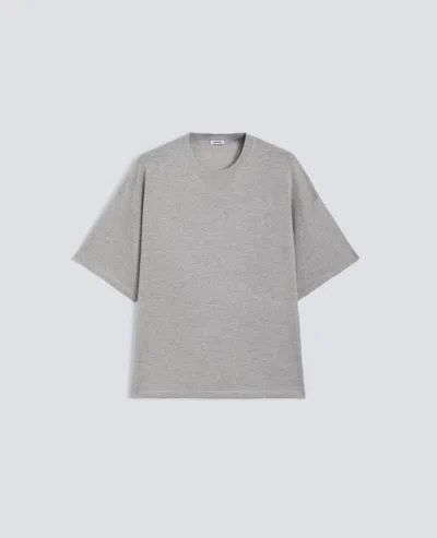 Aspesi T-shirt Di Maglia In Misto Seta, Cotone E Cashmere - Grigio In Gray