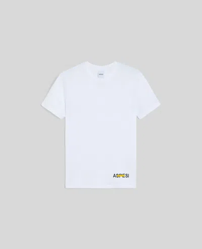 Aspesi T-shirt In Jersey Di Cotone Con Stampa - Bianco
