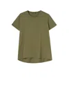 Aspesi Cotton T-shirt With Side Pocket And Tie Waist In Militare